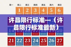 许昌限行标准—（许昌限行标准最新）