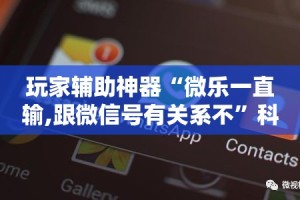玩家辅助神器“微乐一直输,跟微信号有关系不”科技辅助神器手机版