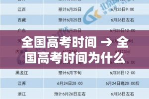 全国高考时间 → 全国高考时间为什么在6月