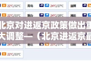 北京对进返京政策做出重大调整—（北京进返京最新规定）