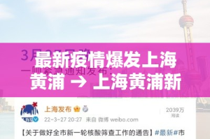 最新疫情爆发上海黄浦 → 上海黄浦新增病例