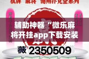 辅助神器“微乐麻将开挂app下载安装”专业师傅带你一起了解(确实有挂