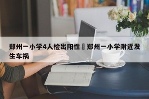 郑州一小学4人检出阳性›郑州一小学附近发生车祸