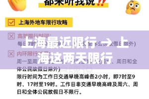 上海最近限行 → 上海这两天限行