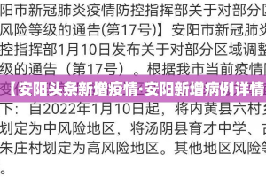 【安阳头条新增疫情·安阳新增病例详情】