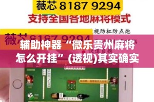 辅助神器“微乐贵州麻将怎么开挂”(透视)其实确实有挂