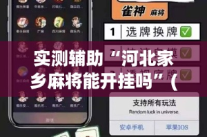 实测辅助“河北家乡麻将能开挂吗”(透视)其实确实有挂