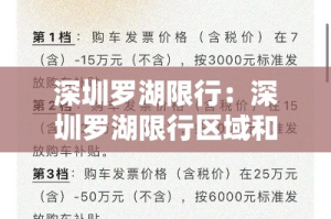 深圳罗湖限行：深圳罗湖限行区域和时间