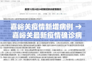 嘉峪关疫情新增病例 → 嘉峪关最新疫情确诊病例