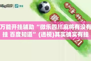 万能开挂辅助“微乐四川麻将有没有挂 百度知道”(透视)其实确实有挂