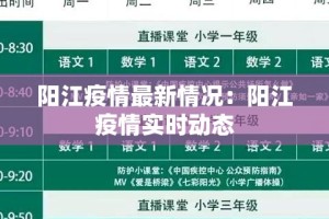 阳江疫情最新情况：阳江疫情实时动态