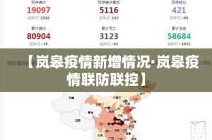 【岚皋疫情新增情况·岚皋疫情联防联控】