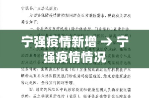 宁强疫情新增 → 宁强疫情情况