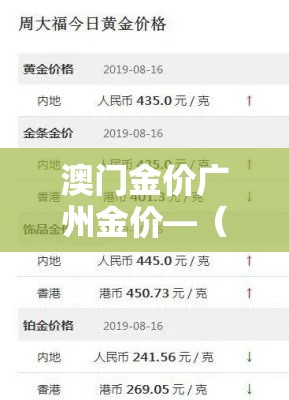 澳门金价广州金价—（澳门金价2021）