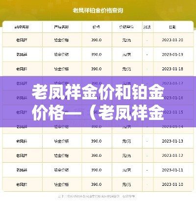 老凤祥金价和铂金价格—(老凤祥金价和铂金价格差多少) 老凤祥金价和铂金价格—(老凤祥金价和铂金价格差多少)