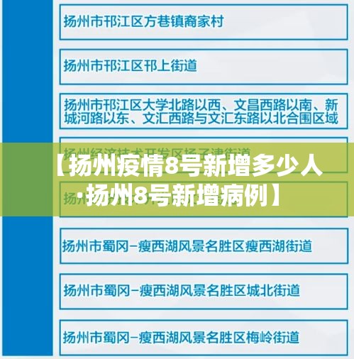 【扬州疫情8号新增多少人·扬州8号新增病例】 【扬州疫情8号新增多少人·扬州8号新增病例】