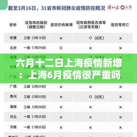 六月十二日上海疫情新增：上海6月疫情很严重吗