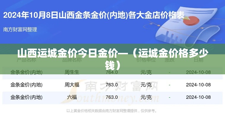 山西运城金价今日金价—（运城金价格多少钱）