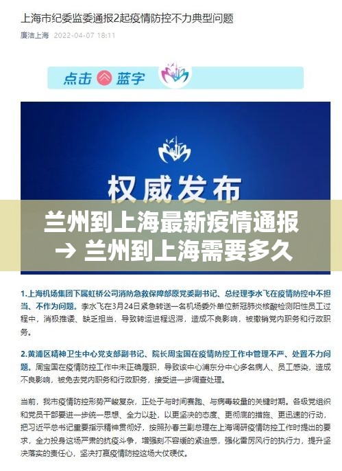 兰州到上海最新疫情通报 → 兰州到上海需要多久