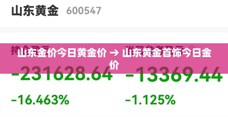 山东金价今日黄金价 → 山东黄金首饰今日金价