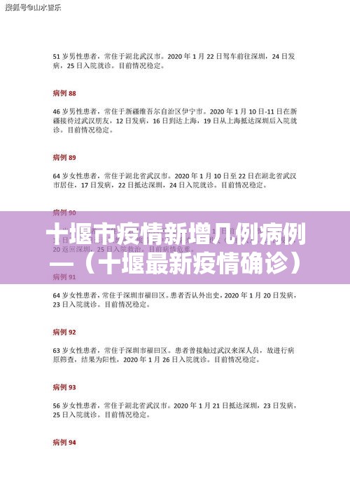 十堰市疫情新增几例病例—（十堰最新疫情确诊）