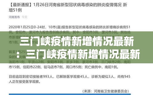 三门峡疫情新增情况最新：三门峡疫情新增情况最新通报