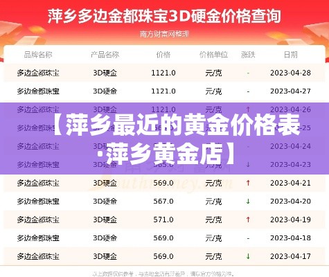 【萍乡最近的黄金价格表·萍乡黄金店】
