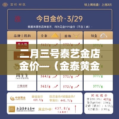 二月三号泰艺金店金价—（金泰黄金价格）