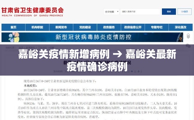 嘉峪关疫情新增病例 → 嘉峪关最新疫情确诊病例