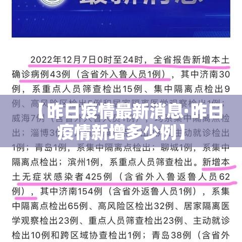 【昨日疫情最新消息·昨日疫情新增多少例】