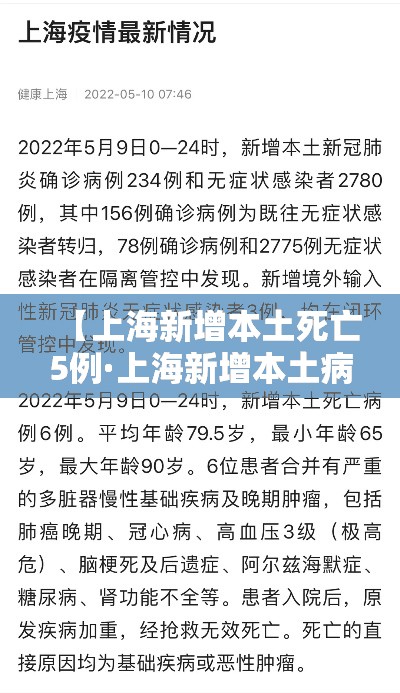 【上海新增本土死亡5例·上海新增本土病例行动轨迹】 【上海新增本土死亡5例·上海新增本土病例行动轨迹】
