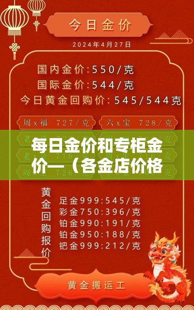 每日金价和专柜金价—（各金店价格）