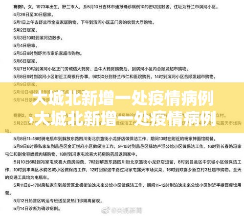 大城北新增一处疫情病例›大城北新增一处疫情病例是哪里的