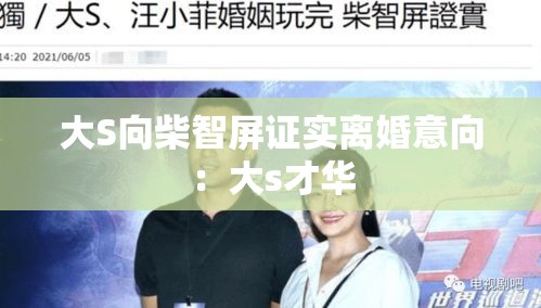 大S向柴智屏证实离婚意向:大s才华 大S向柴智屏证实离婚意向:大s才华