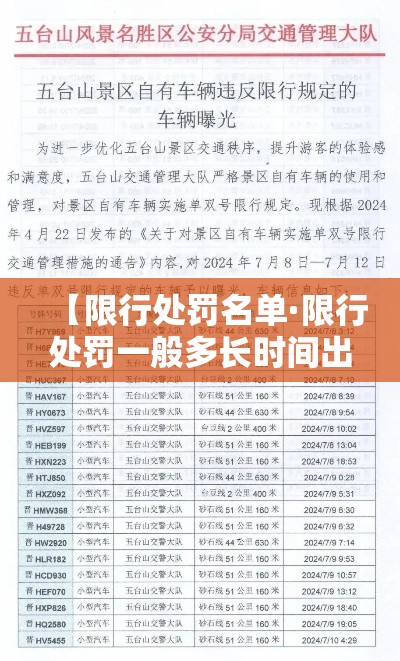 【限行处罚名单·限行处罚一般多长时间出来】