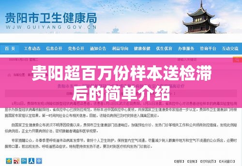 贵阳超百万份样本送检滞后的简单介绍 贵阳超百万份样本送检滞后的简单介绍