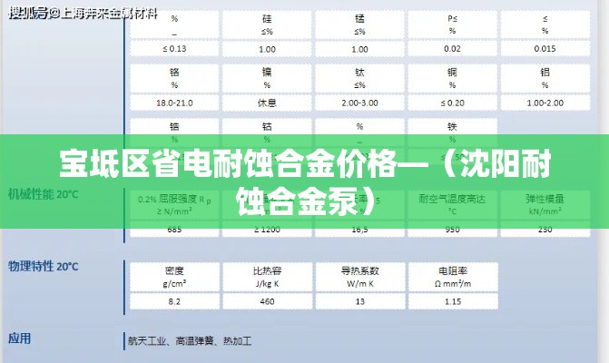 宝坻区省电耐蚀合金价格—(沈阳耐蚀合金泵) 宝坻区省电耐蚀合金价格—(沈阳耐蚀合金泵)