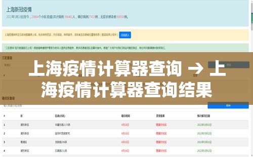 上海疫情计算器查询 → 上海疫情计算器查询结果 上海疫情计算器查询 → 上海疫情计算器查询结果