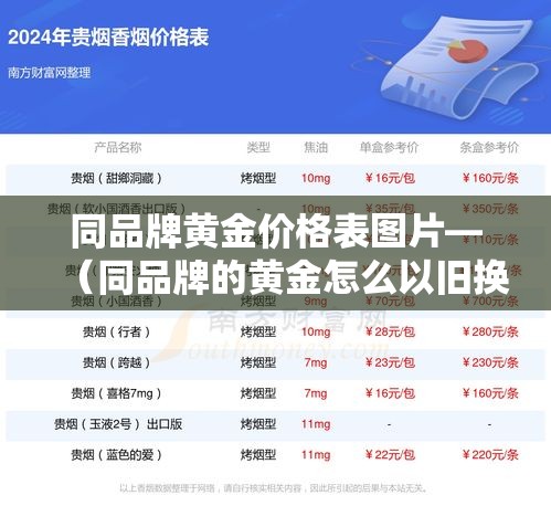同品牌黄金价格表图片—(同品牌的黄金怎么以旧换新) 同品牌黄金价格表图片—(同品牌的黄金怎么以旧换新)