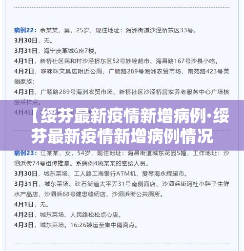 【绥芬最新疫情新增病例·绥芬最新疫情新增病例情况】 【绥芬最新疫情新增病例·绥芬最新疫情新增病例情况】