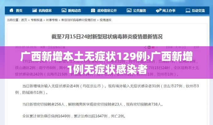 广西新增本土无症状129例›广西新增1例无症状感染者