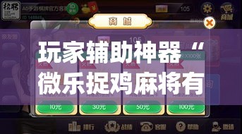 玩家辅助神器“微乐捉鸡麻将有挂吗”(作弊)辅助透视教程