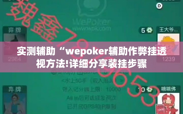 实测辅助“wepoker辅助作弊挂透视方法!详细分享装挂步骤