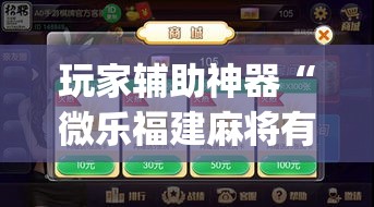 玩家辅助神器“微乐福建麻将有没有挂”(作弊)辅助透视教程