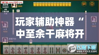 玩家辅助神器“中至余干麻将开挂神器	”分享用挂教程