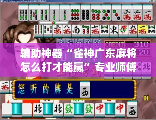 辅助神器“雀神广东麻将怎么打才能赢”专业师傅带你一起了解(确实有挂