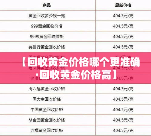 【回收黄金价格哪个更准确·回收黄金价格高】 【回收黄金价格哪个更准确·回收黄金价格高】