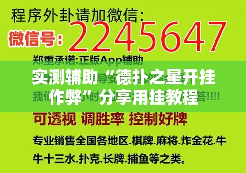 实测辅助“德扑之星开挂作弊	”分享用挂教程