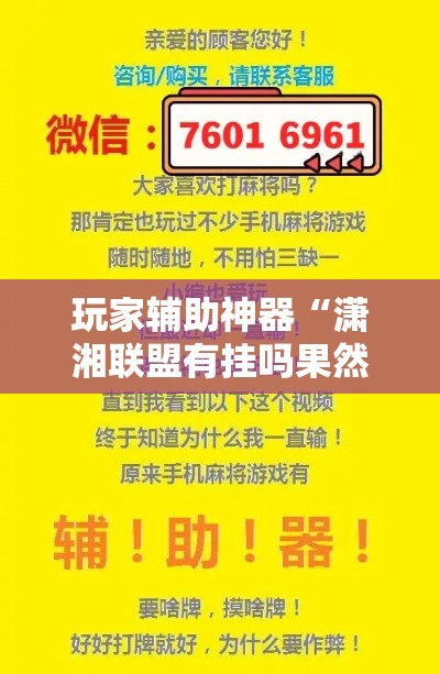 玩家辅助神器“潇湘联盟有挂吗果然有挂”科技辅助神器手机版