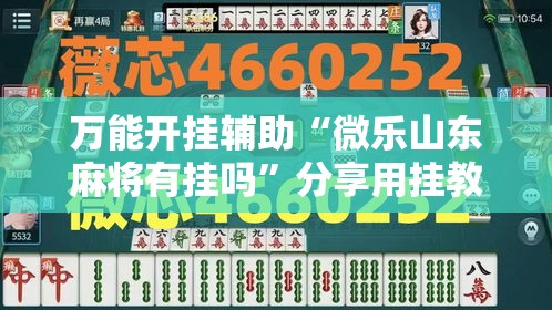 万能开挂辅助“微乐山东麻将有挂吗	”分享用挂教程